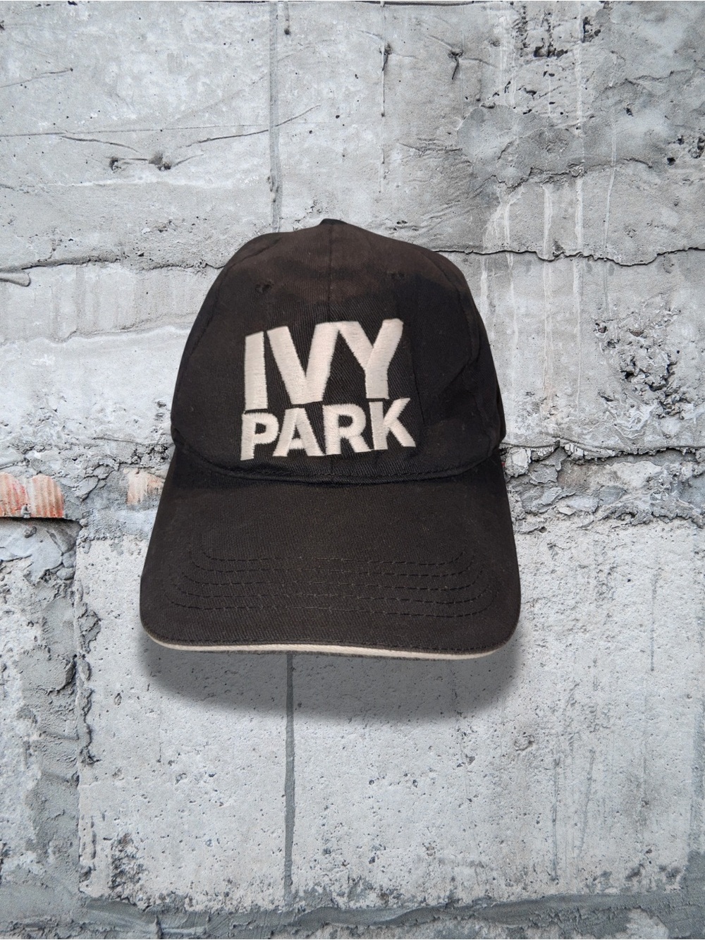 IVY PARK Black Cap with White EMBROIDERED Logo